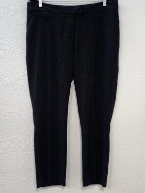 INVESTMENTS Womens 16S Black Microdot Tummy Control DRESS PANTS Straight Leg EUC